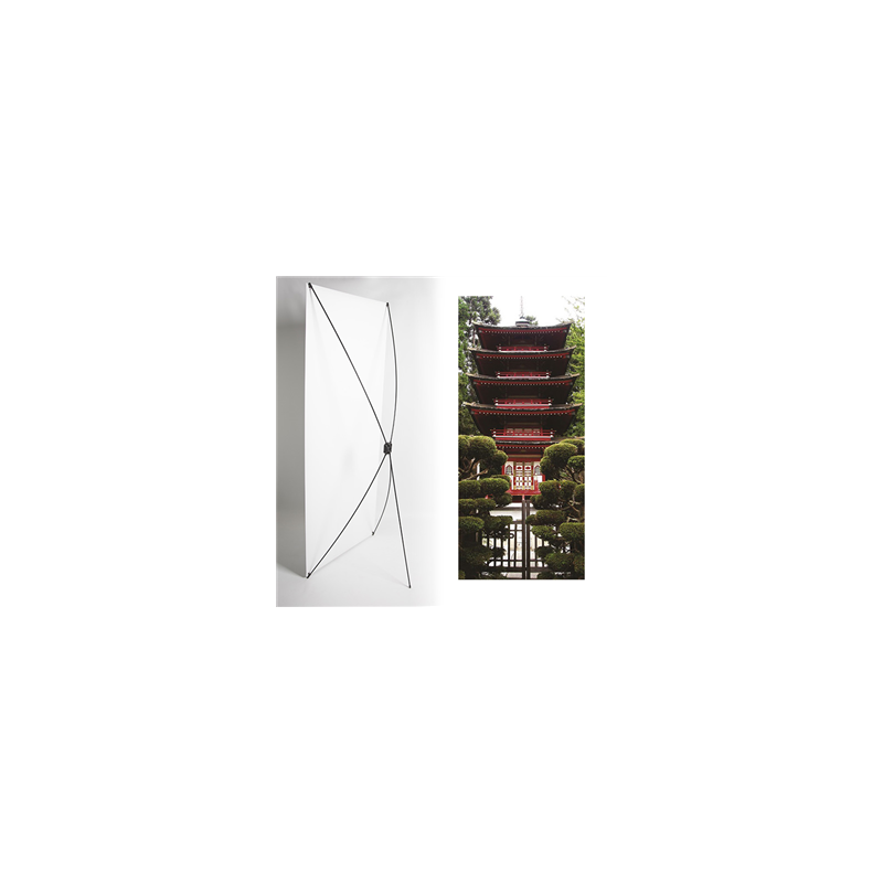 Kakemono Japon Monument - 180 x 80 cm - Toile M1 avec structure X- Banner