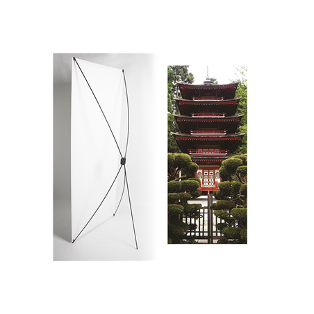 Kakemono Japon Monument - 180 x 80 cm - Toile M1 avec structure X- Banner