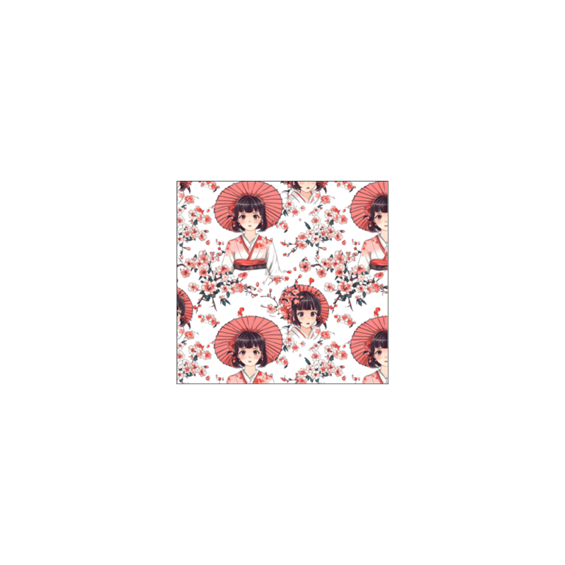 Tissu japonais façon Manga impression sur coton (Larg. 140 cm) vendu au m