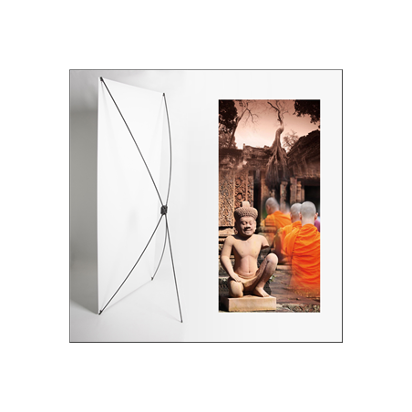 Kakemono Asie Statuette - 180 x 80 cm - Toile M1 avec structure  X- Banner
