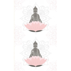 Chemin de table intissé motif Bouddha 30cm x 5m