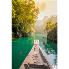 Kakemono Thailande Bateau - 180 x 80 cm - Toile M1 avec structure X- Banner