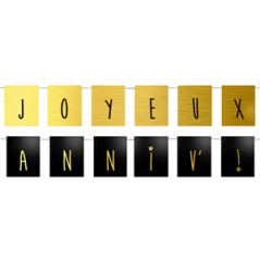 Duo de guirlandes JOYEUX ANNIV' en carton 120 cm