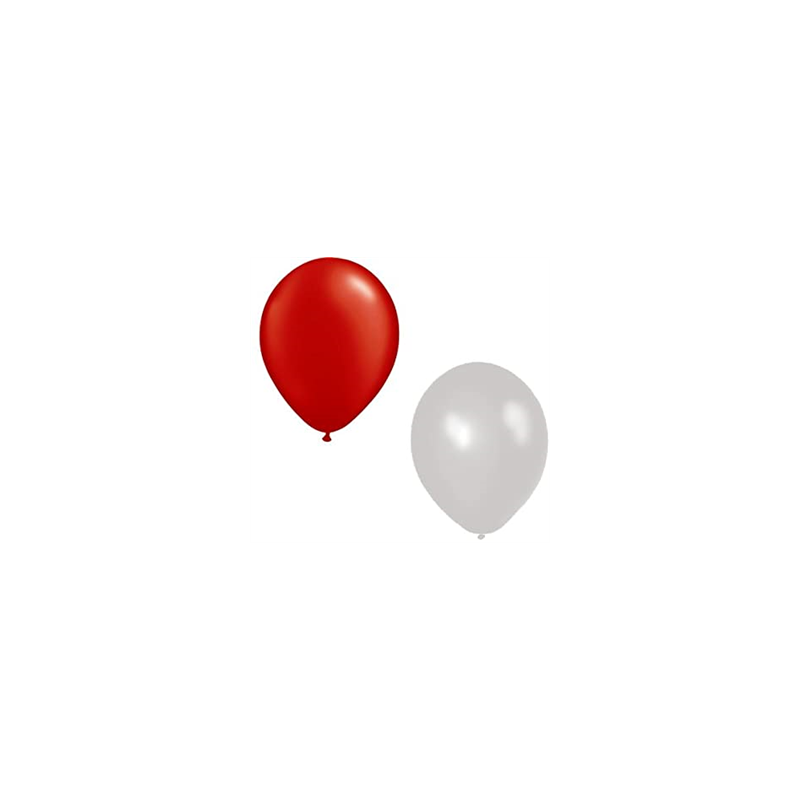 Ballon rouge et blanc x12 - Diam. 29cm