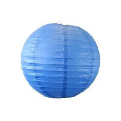 Lampion boule bleu papier - Diam. 25cm