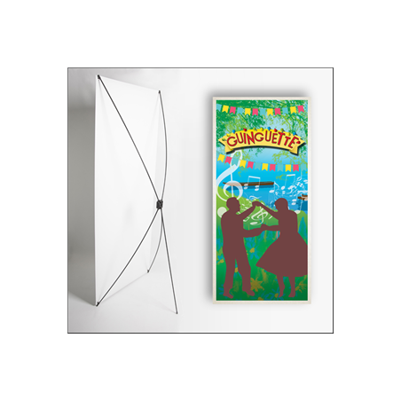 Kakemono Guinguette 2 - 180 x 80 cm - Toile M1 avec structure X- Banner