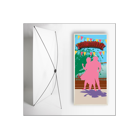 Kakemono Guinguette 3 - 180 x 80 cm - Toile M1 avec structure X- Banner