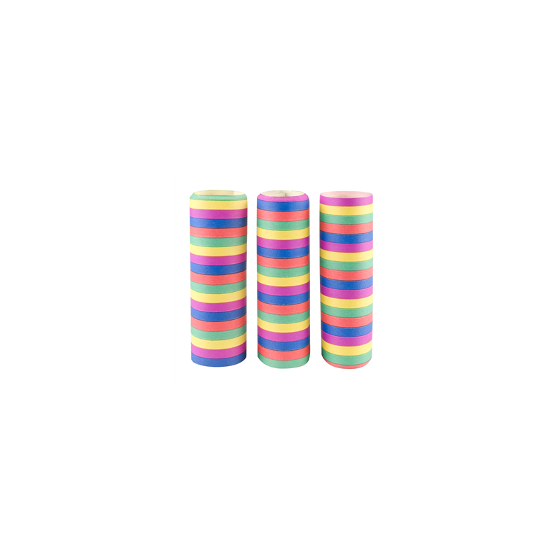 Lot de 3 Rouleaux de serpentins en papier 5 couleurs / 4 m