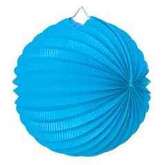 Lampion rond bleu glacier papier - Diam. 30cm