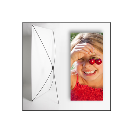 Kakemono Rouge cerises - 180 x 80 cm - Toile M1 avec structure  X- Banner