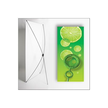 Kakemono Vert Bulle - 180 x 80 cm - Toile M1 avec structure  X- Banner