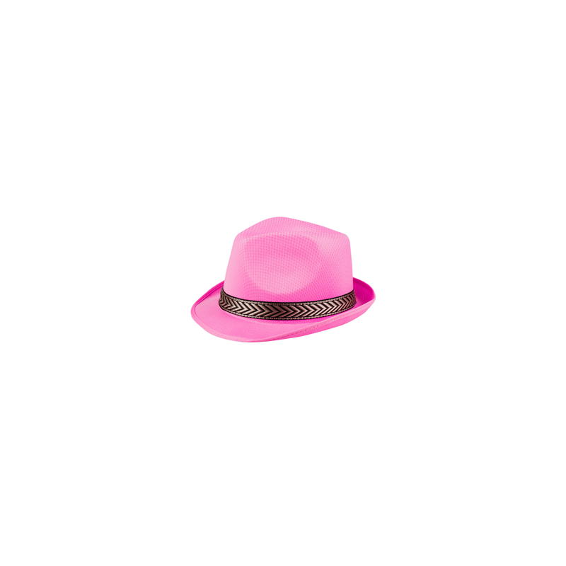 Chapeau Funky rose - Polyester / Taille Adulte - haut 13 cm diam 29 cm