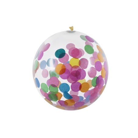 Ballon transparent à confettis multicolores x5 - Diam. 30cm