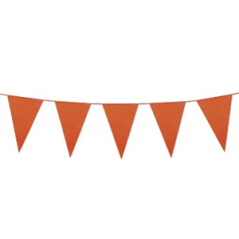 Guirlande de fanions oranges 14 x 10cm - PLASTIQUELong. 3m