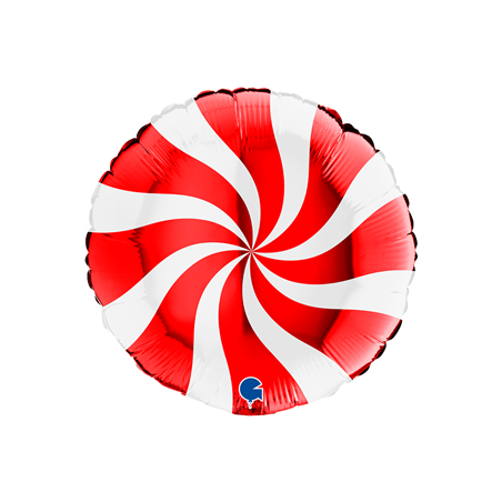 Ballon géant aluminium Bonbon rouge - Diam. 45cm