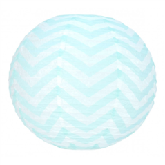 Lampion à chevrons bleus papier - Diam. 35cm