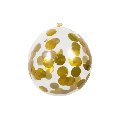 Ballon à confettis OR x5 - Diam. 30cm