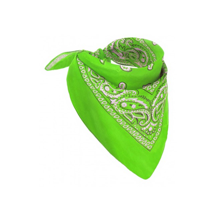 Bandana 55 x 55 cm vert néon - coton