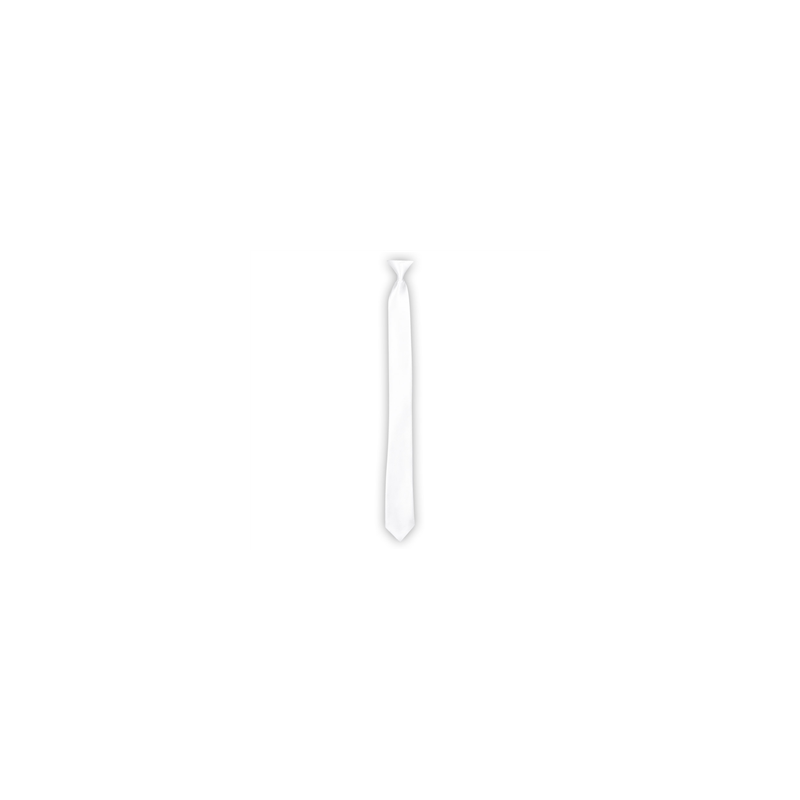 Cravate blanche - polyester - long 50cm