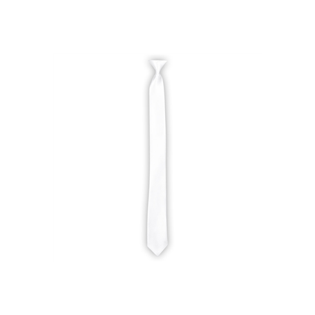 Cravate blanche - polyester - long 50cm