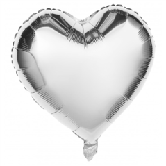 Ballon coeur argent métallisé - 45cm