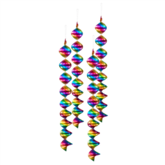 Lot de 4 spirales multicolores - Haut. 60cm