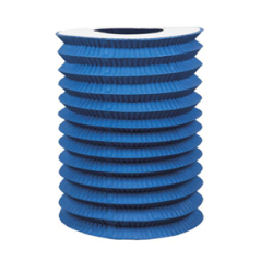 Lampion cylindrique bleu papier - Diam. 15cm