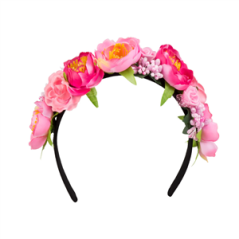 Tiare Lotus roses en tissu