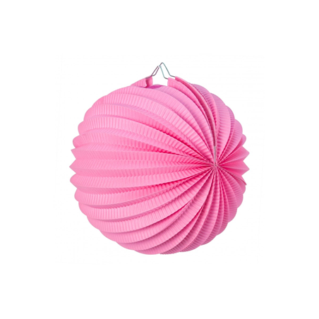 Lampion rond vieux rose papier - Diam. 20cm