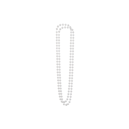 Lot de 2 Colliers de fausses perles blanches 46cm