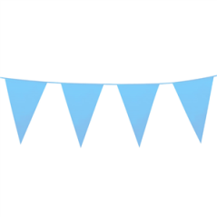 Guirlande de fanions bleus ciel 30 x 20cm - PLASTIQUELong. 10m