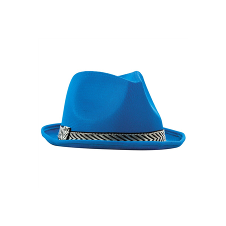 Chapeau Funky bleu - Polyester / Taille Adulte - haut 13 cm diam 29 cm