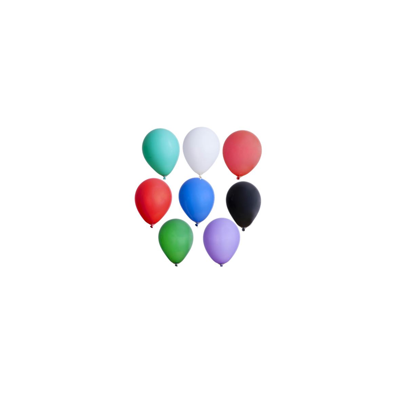 Ballon multicolore x8 29cm (vert-bleu-violet-noir-blanc-rouge-corail-vert jade)