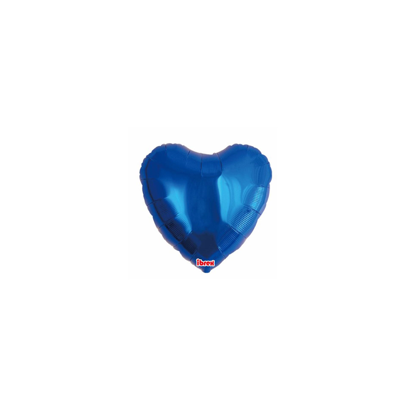Ballon coeur bleu métallisé - 45cm