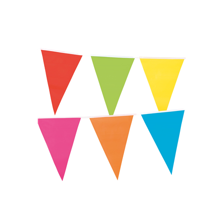 Guirlande Kermesse multicolore classique fanions 30 x 20cm PE - Long. 10m