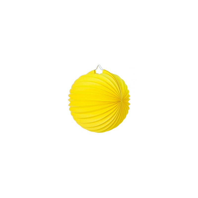 Lampion rond jaune papier - Diam. 20cm