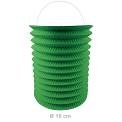 Lampion cylindrique vert papier - Diam. 16cm