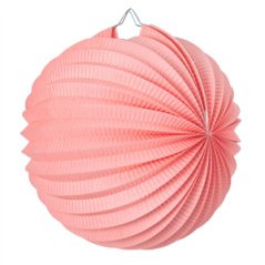 Lampion rond rose vintage papier - Diam. 20cm