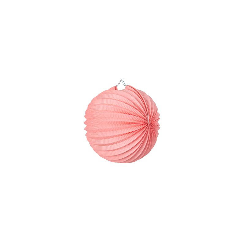 Lampion rond rose vintage papier - Diam. 20cm