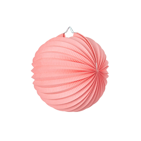 Lampion rond rose vintage papier - Diam. 20cm