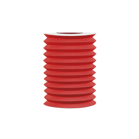 Lampion cylindrique rouge papier - Diam. 15cm