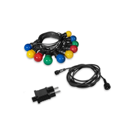 Guirlande Guinguette 10 Ampoules multicolores IP44 câble noir / Long. 10m