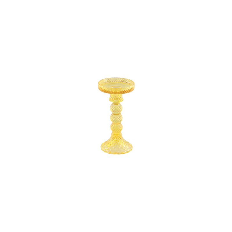 Porte bougie en verre jaune macarena 8,8 x 16,7cm