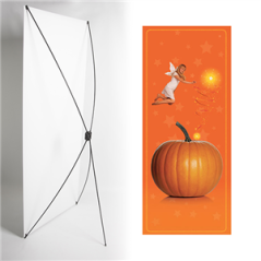 Kakemono Orange Fée - 180 x 80 cm - Toile M1 avec structure X- Banner