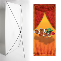 Kakemono Poisson clown orange - 180 x 80 cm - Toile M1 avec structure X- Banner