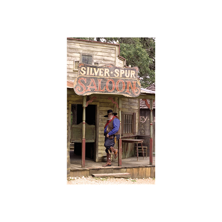 Kakemono Saloon cowboy - 180 x 80 cm - Toile M1 avec structure X- Banner