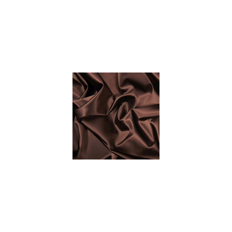Tissu satin marron - Larg. 150cm (vendu au mètre)