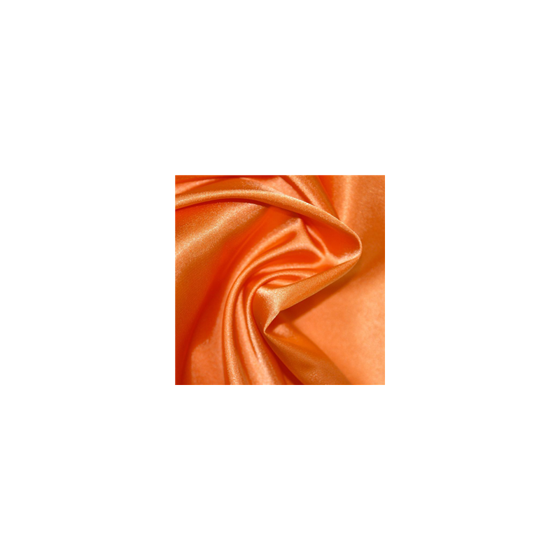 Tissu satin orange - Larg. 150cm (vendu au mètre)