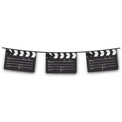 Guirlande Cinéma Clap 10 fanions 20 x 30cm - papier Long. 520cm