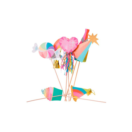 Kit Photo Booth multicolore 7 pièces